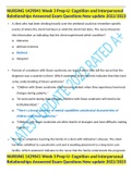 NURSING 1429041 Week 3 Prep-U: Cognition and Interpersonal Relationships Answered Exam Questions New update 2022/2023