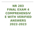 NR 283 FINAL EXAM 4 COMPREHENSIVE WITH VERIFIED ANSWERS 2022-2023