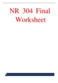 NR 304 Final Worksheet