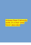 Arizona State University ASM 275 LAB 1  UPTO  15 ASSESMENT TEST BEST PACKAGE DEAL!!!