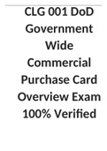 CLG 001 DoD Government wide Commercial Purchase Card Overview Exam 100% verified