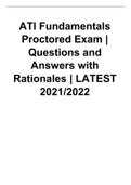 ATI Fundamentals Proctored Exam | Questions and Answers with Rationales | LATEST 2021/2022