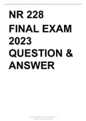 NR 228 FINAL EXAM 2023 - QUESTION & ANSWER
