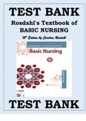 TEST BANK FOR ROSDAHL'S TEXTBOOK OF BASIC NURSING12TH EDITION BY CAROLINE ROSDAHL
