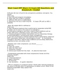 West Coast EMT Block #2 Exam/180 Questions and Answers/A+ Graded