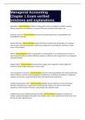 Managerial Accounting Chapter 1 Exam verified solutions and explanations.