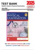 Test Bank for Seidel’s Guide to Physical Examination, 10th Edition by Ball, 9780323761833, Covering Chapters 1-26 | Includes Rationales