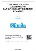 Test Bank for Davis Advantage for Pathophysiology, Introductory Concepts and Clinical Perspectives 2nd Edition Capriotti | All Chapters Fully covered | Complete Guide A+.