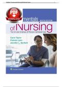 TEST BANK FOR FUNDAMENTALS OF NURSING 9TH EDITION :THE ART AND SCIENCE OF PERSON CENTERED CARE BY CAROL TAYLOR , JENNIFER BARLETT AND PAMELA LYNN.